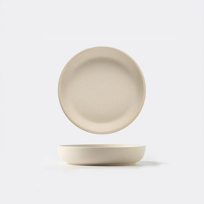 Soho Ceramic Dinner Plates in Pastel Tones with Sesame Dot Pattern – Elegant Stoneware for Everyday Dining