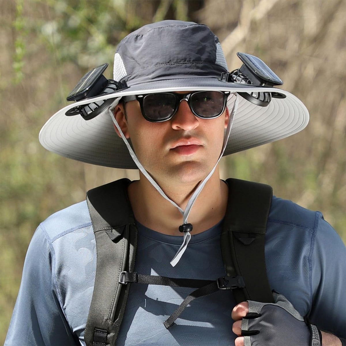 Sun Hat with Fan, Solar Powered Fan Hat, Wide Brim Hat with Cooling Fan for Outdoor Protection