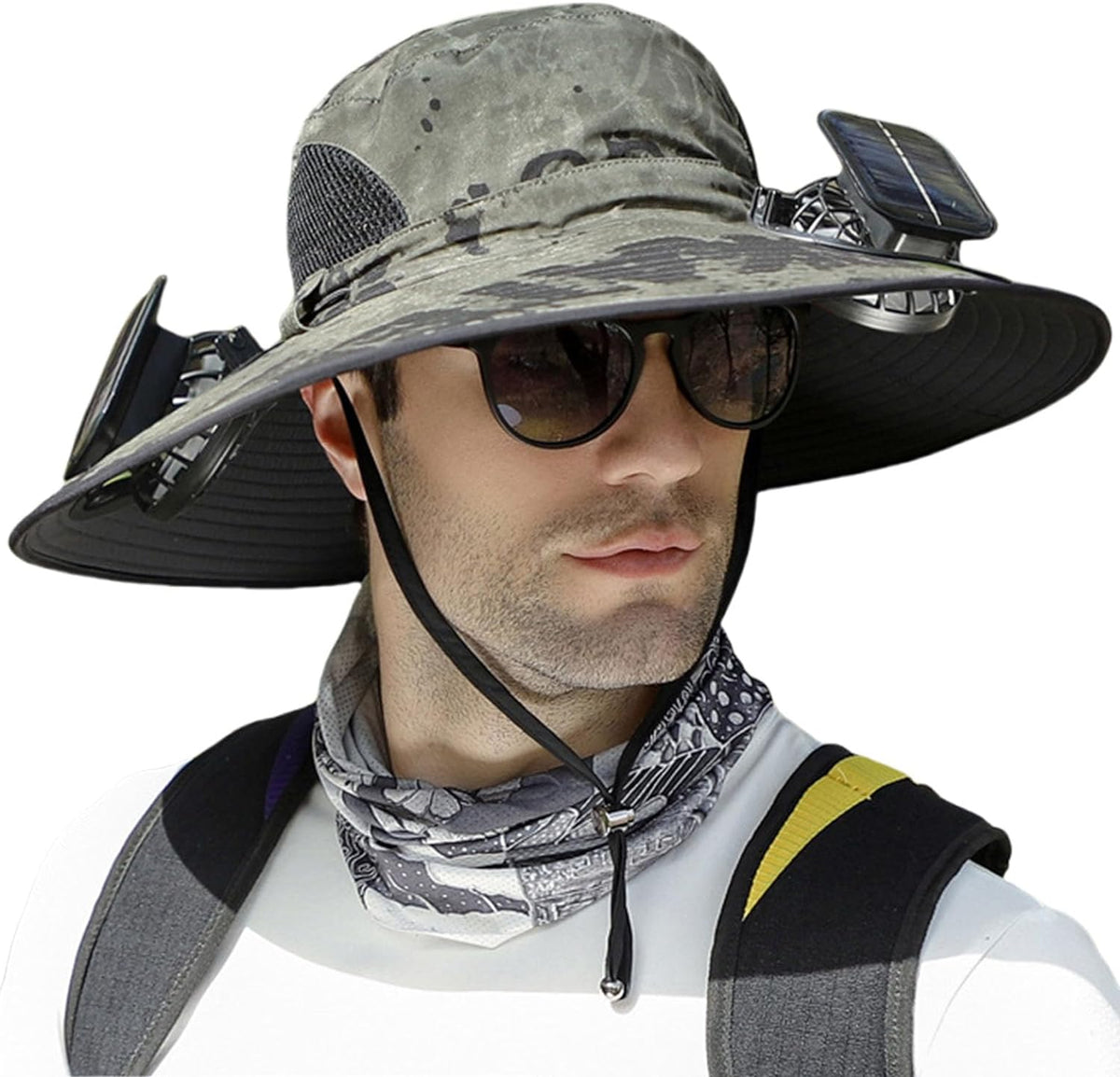 Sun Hat with Fan, Solar Powered Fan Hat, Wide Brim Hat with Cooling Fan for Outdoor Protection