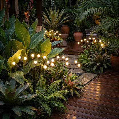 Luces solares de jardín con sensor automático de anochecer a amanecer: decoración exterior ecológica con efecto de balanceo para senderos y jardines