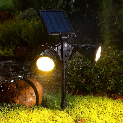 Solar Powered Garden Spotlights with Motion Sensor and Adjustable Brightness