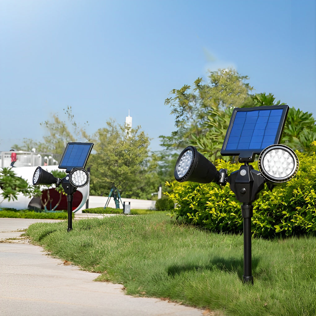 Solar Powered Garden Spotlights with Motion Sensor and Adjustable Brightness