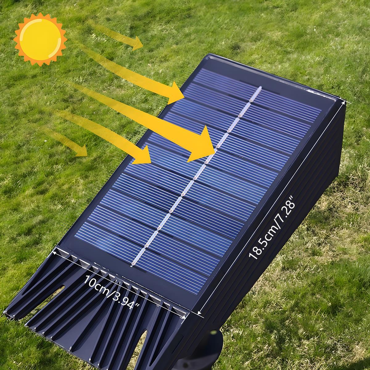 Adjustable Solar Spotlight for Garden | Zoom Beam Outdoor LED Light for Landscaping & Pathways | Warm White 3000K Wireless Solar Powered