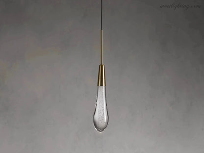 Seeded Glass Teardrop Pendant Light Dimmable LED for Kitchen Island Dining Room Entryway Adjustable Cord Vaulted Ceiling Compatible