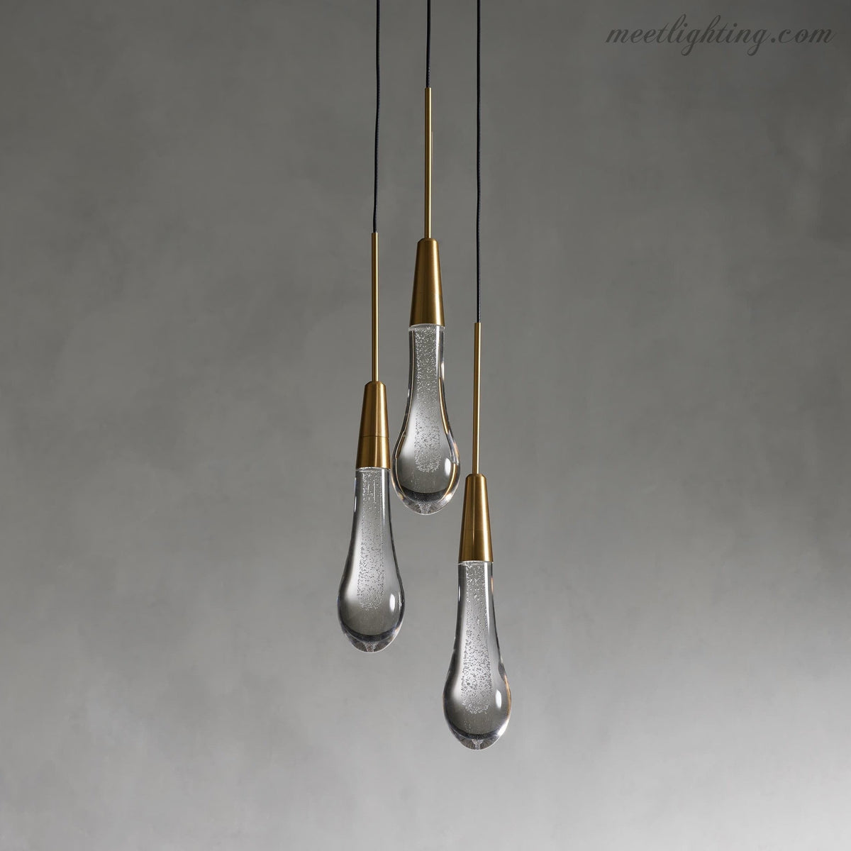 Seeded Glass Teardrop Pendant Light Dimmable LED for Kitchen Island Dining Room Entryway Adjustable Cord Vaulted Ceiling Compatible