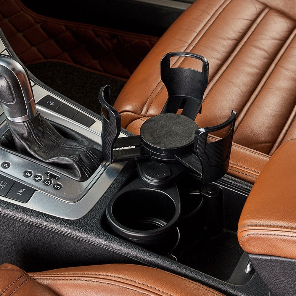 Space Saver | 2-in-1 Car Cup Holder with Adjustable Base | Rotating Design for Easy Access