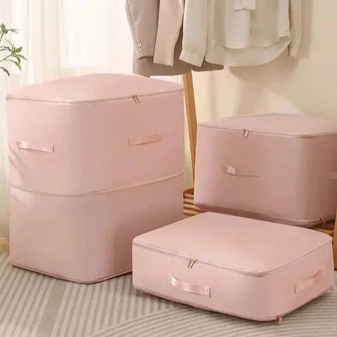 Space Saver | Self-Compression Storage Bags with Built-In Zipper | Durable Organizer for Clothes and Bedding