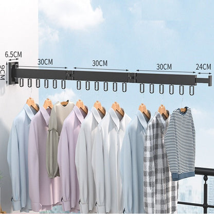 Space Saver | Wall Mounted Clothes Drying Rack with Retractable Design | Space-Saving Solution for Compact Laundry Areas