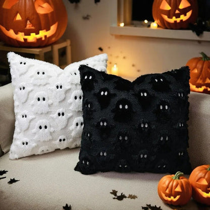 Sierra Halloween Cushion Cover - Plush Microfiber, 3D Ghost Design