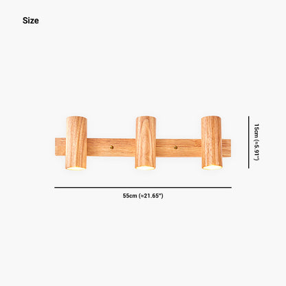 Rotating Track Spotlight with Wood Accent – Single or Multi-Head LED Fixture for Living Room, Bedroom & Home Office – Adjustable Directional