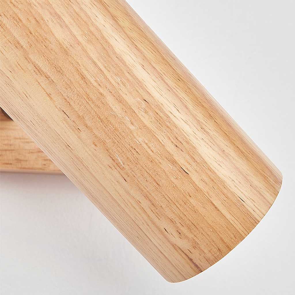 Rotating Track Spotlight with Wood Accent – Single or Multi-Head LED Fixture for Living Room, Bedroom & Home Office – Adjustable Directional