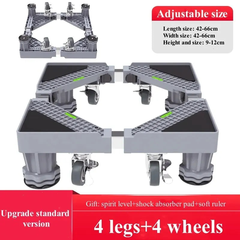 Stabilova | Adjustable Roll Base for Appliances with Shock Absorption | Height Adjustable & Lockable Wheels for Easy Mobility