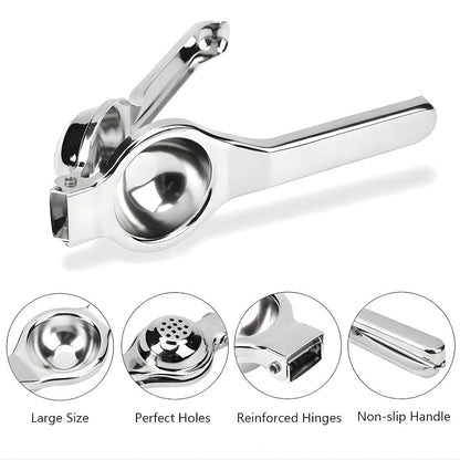 Manual Citrus Press – Heavy-Duty Handheld Juicer for Lemons, Limes & Oranges – Food-Grade Steel Construction