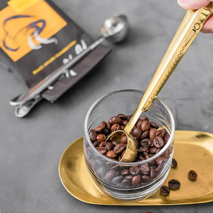 Stainless Steel Coffee Spoon Clip – 7 Inch Dual Function Bag Sealer and Measuring Spoon Coffee Accessory