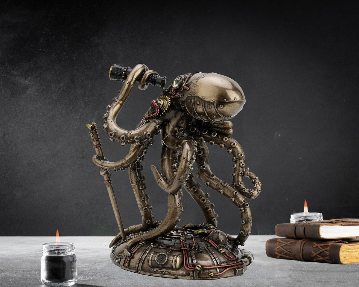 Kraken™ - Retro-Futuristic Steampunk Octopus Explorer Statue