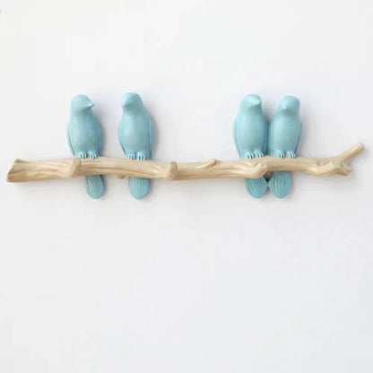 Bird Hook Wall Mounted Coat Rack Resin Decorative Entryway Hanger for Coats Hats Bags Bedroom Hallway Office Organizer