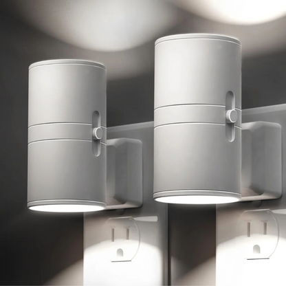Plug-In Night Light with Dimmable LED & Auto Sensor | Bauhaus-Inspired Wall Accent | Adjustable Brightness for Bedroom, Hallway, Bathroom