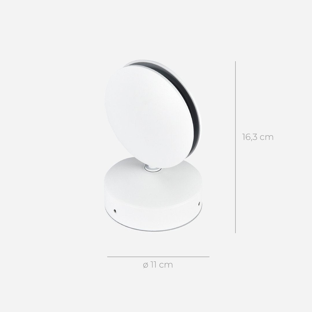 Adjustable LED Wall Sconce with Rotating Head for Bedroom, Hallway & Living Room | Matte White Aluminum Fixture | Warm White Accent Light