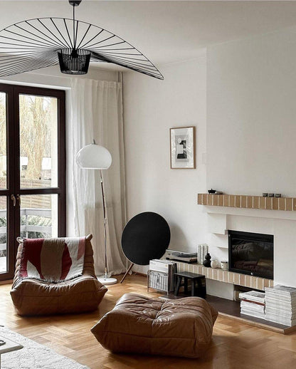 Oversized Woven Ceiling Fixture 47 in Black for Dining & Living Rooms Statement Lighting Above Tables Modern Handcrafted Fiber Shade