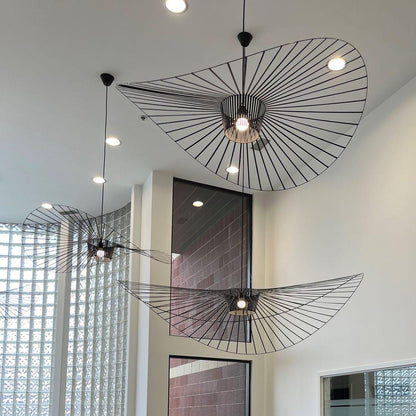 Oversized Woven Ceiling Fixture 47 in Black for Dining & Living Rooms Statement Lighting Above Tables Modern Handcrafted Fiber Shade