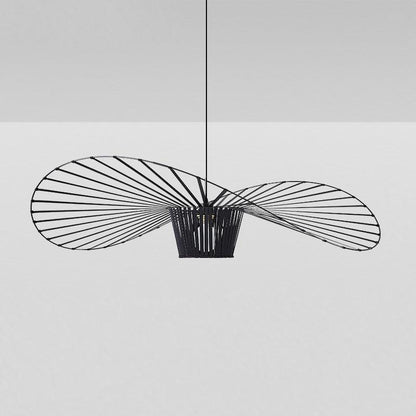 Oversized Woven Ceiling Fixture 47 in Black for Dining & Living Rooms Statement Lighting Above Tables Modern Handcrafted Fiber Shade