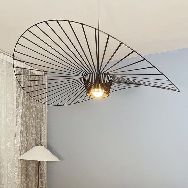 Oversized Woven Ceiling Fixture 47 in Black for Dining & Living Rooms Statement Lighting Above Tables Modern Handcrafted Fiber Shade