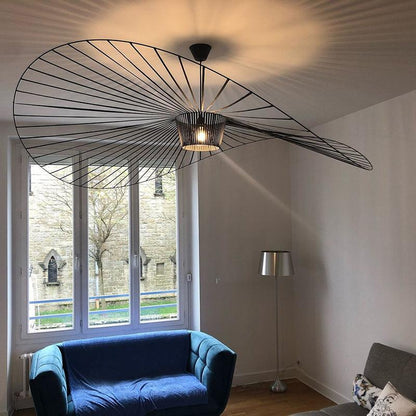 Oversized Woven Ceiling Fixture 47 in Black for Dining & Living Rooms Statement Lighting Above Tables Modern Handcrafted Fiber Shade