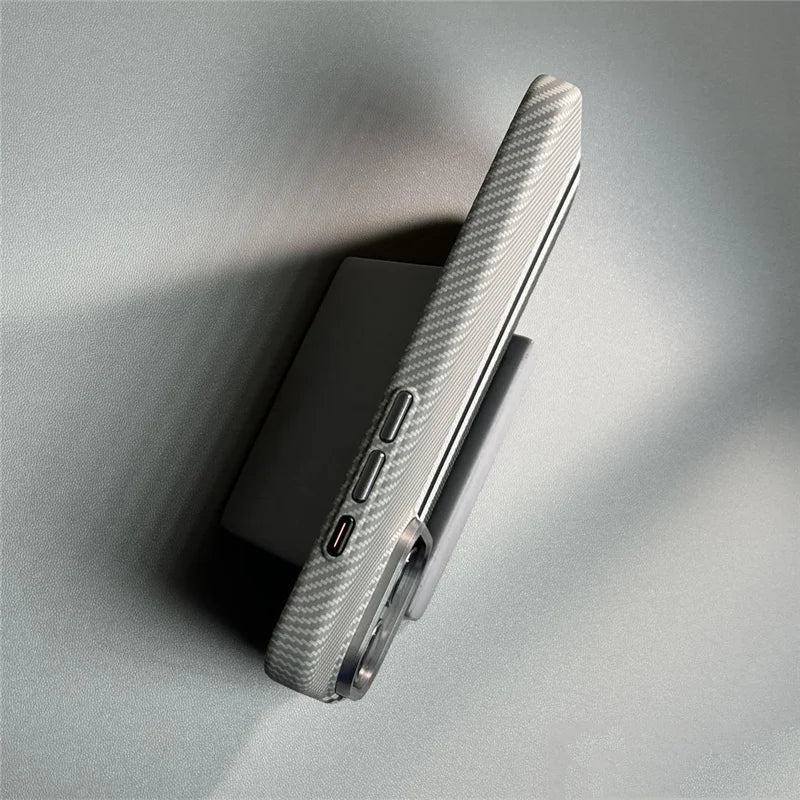 Carbon Fiber Textured Phone Case for iPhone 12-17 | Shock-Absorbing Protection with Raised Edges & Precise Cutouts