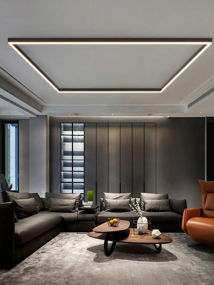 LED Flush Mount Fixture 24 Inch Aluminum Contemporary Overhead Light for Kitchen Dining Room Hallway Office Bedroom Energy-Saving Integrated