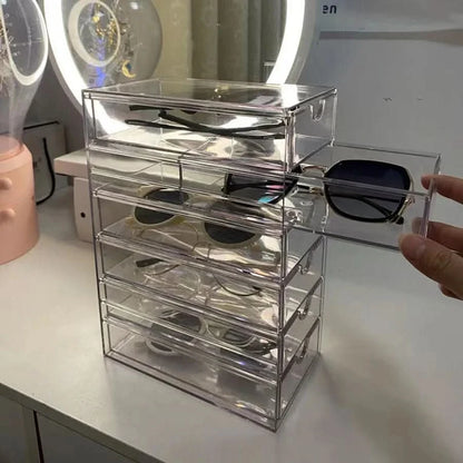 SHADELIVA – Acrylic Sunglasses Display Stand with Storage Drawers