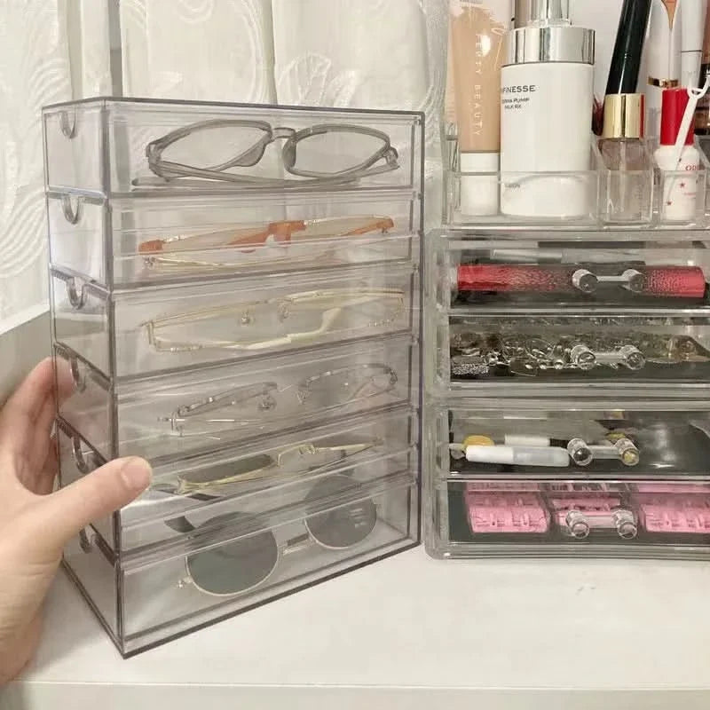 SHADELIVA – Acrylic Sunglasses Display Stand with Storage Drawers
