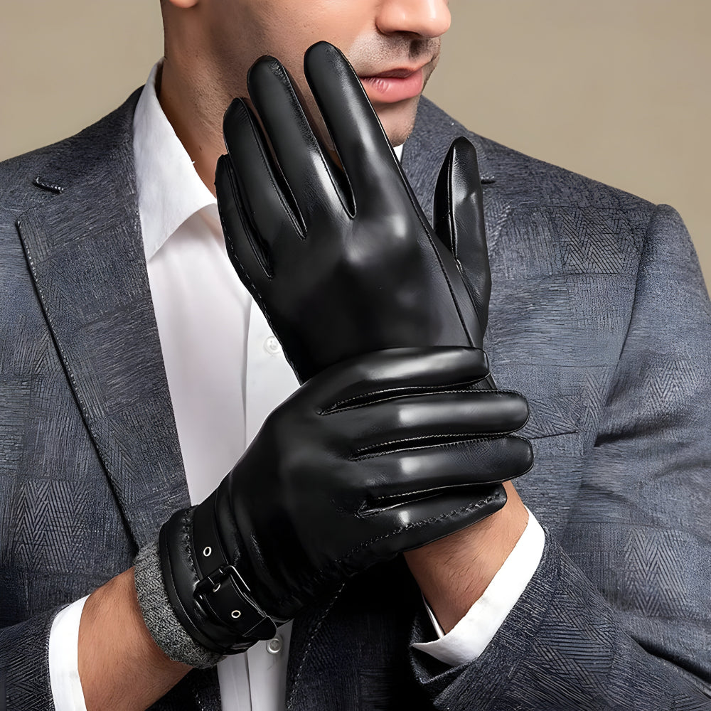 Stylish Winter Gloves | Touchscreen Driving Gloves with Secure Strap | Perfect for Cold Weather Commutes