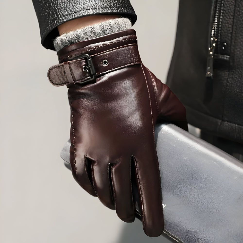 Stylish Winter Gloves | Touchscreen Driving Gloves with Secure Strap | Perfect for Cold Weather Commutes