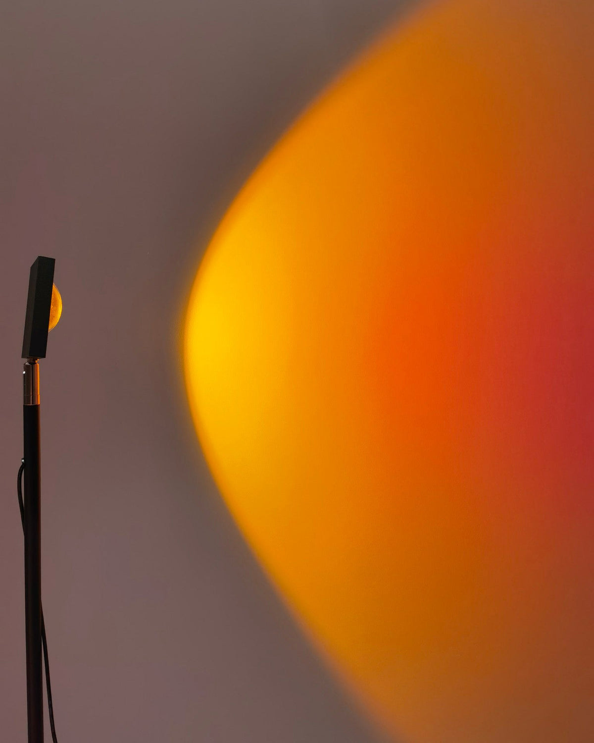 Sunset Red Halo Circle Floor Lamp with Adjustable Color Temperature for Living Room & Studio Ambiance | Modern Minimalist Gradient Light