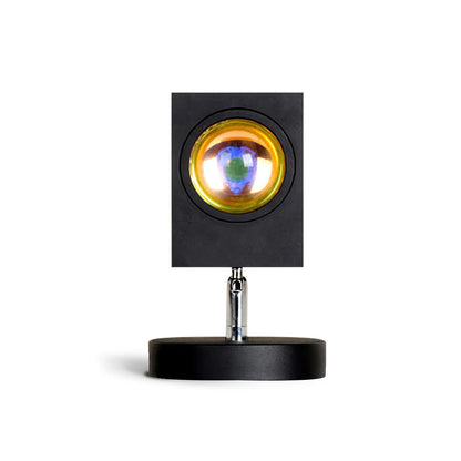 Ambient LED Light Projector Aluminum 4.7×7.8 in Black Red Glow Circle for Bedroom Living Room Home Office Desktop Nightstand