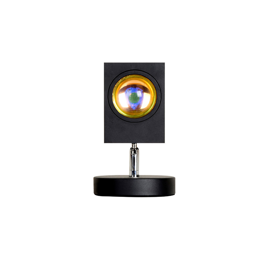 Ambient LED Light Projector Aluminum 4.7×7.8 in Black Red Glow Circle for Bedroom Living Room Home Office Desktop Nightstand