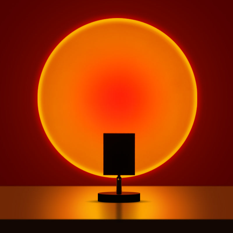 Ambient LED Light Projector Aluminum 4.7×7.8 in Black Red Glow Circle for Bedroom Living Room Home Office Desktop Nightstand