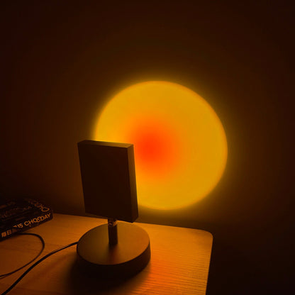 Ambient LED Light Projector Aluminum 4.7×7.8 in Black Red Glow Circle for Bedroom Living Room Home Office Desktop Nightstand