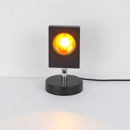 Ambient LED Light Projector Aluminum 4.7×7.8 in Black Red Glow Circle for Bedroom Living Room Home Office Desktop Nightstand