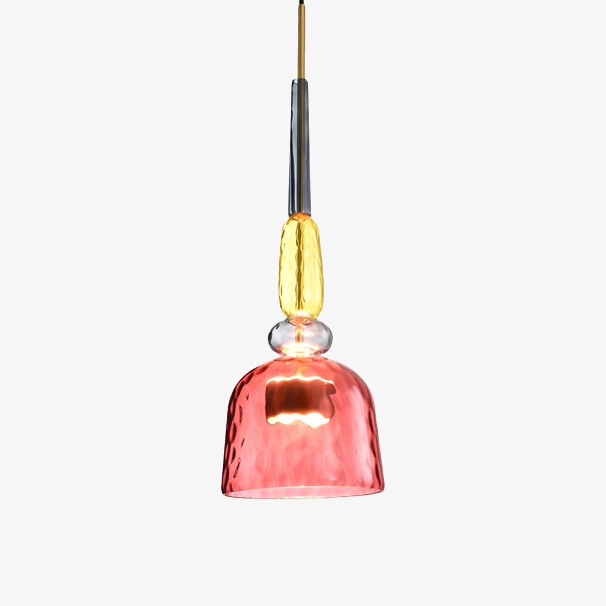 Tinted Glass Drop Light with Height-Adjustable Cord 47 in LED Overhead Fixture for Dining Tables Kitchen Islands Contemporary Suspended Ceil