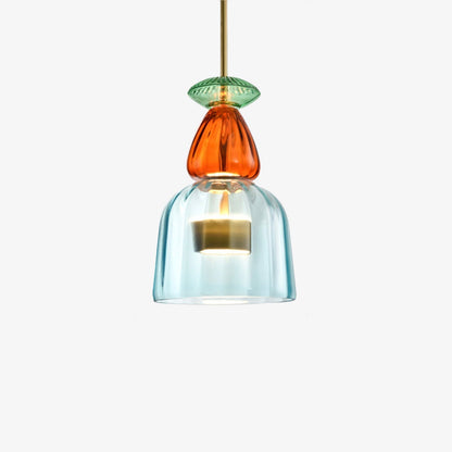 Tinted Glass Drop Light with Height-Adjustable Cord 47 in LED Overhead Fixture for Dining Tables Kitchen Islands Contemporary Suspended Ceil