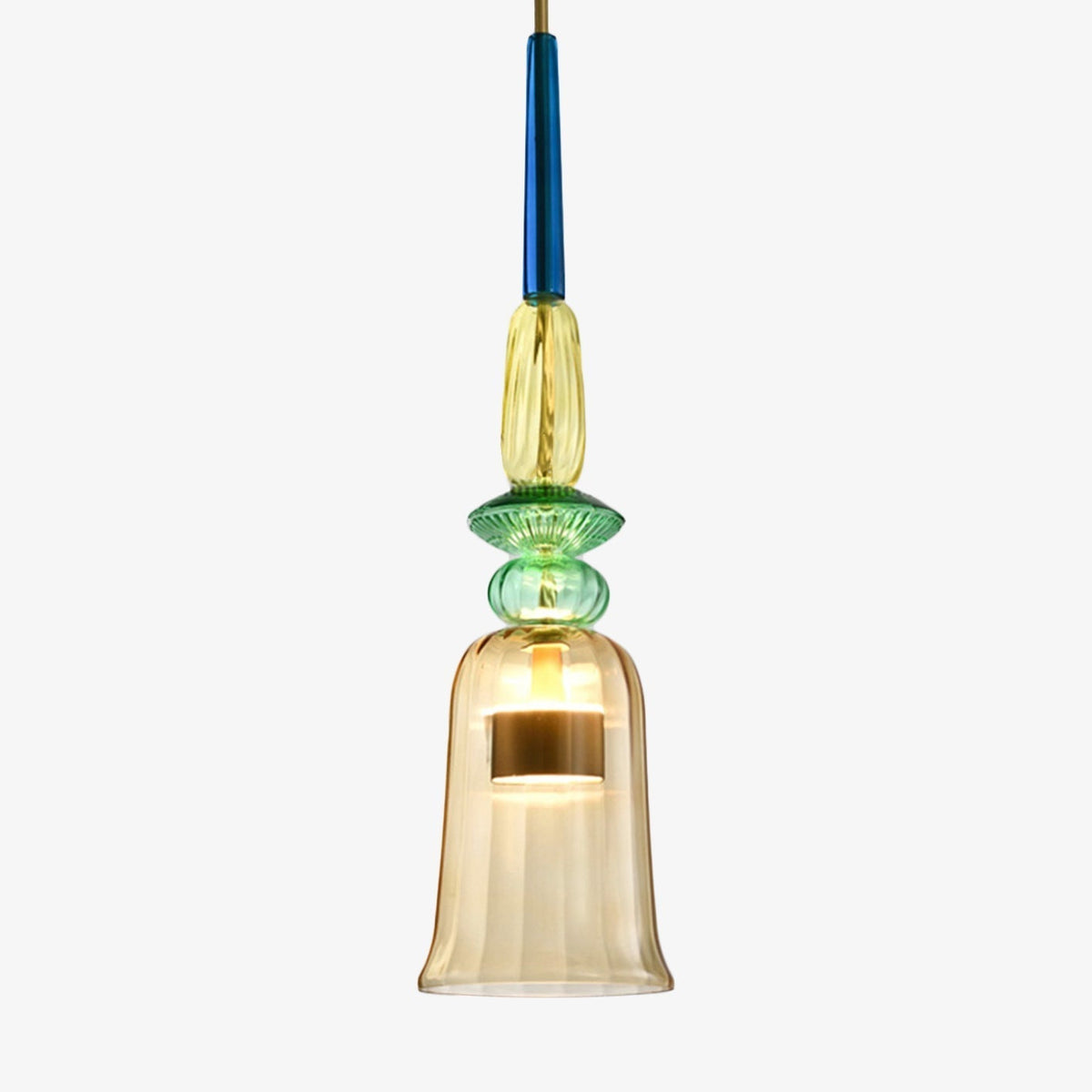 Tinted Glass Drop Light with Height-Adjustable Cord 47 in LED Overhead Fixture for Dining Tables Kitchen Islands Contemporary Suspended Ceil
