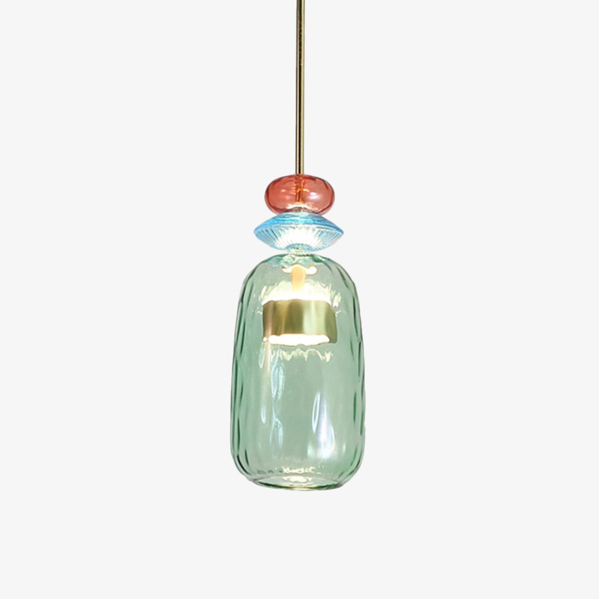 Tinted Glass Drop Light with Height-Adjustable Cord 47 in LED Overhead Fixture for Dining Tables Kitchen Islands Contemporary Suspended Ceil