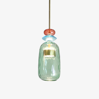 Tinted Glass Drop Light with Height-Adjustable Cord 47 in LED Overhead Fixture for Dining Tables Kitchen Islands Contemporary Suspended Ceil