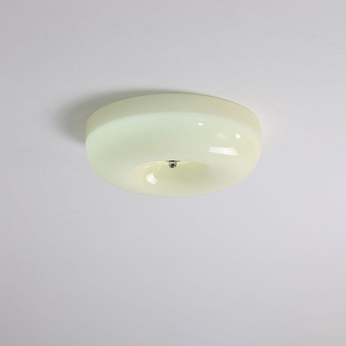 Round Glass Flush Mount LED Light Fixture – Adjustable 3000K/4000K/6000K Integrated Overhead Lighting for Bedrooms, Hallways & Low-Ceiling L