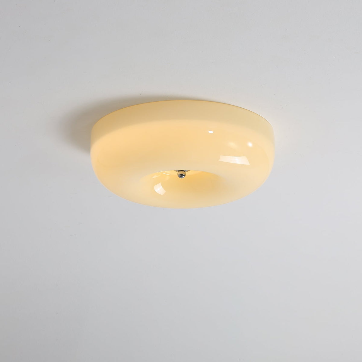 Modern Glass LED Flush Mount Light with Adjustable Color Temperature for Bedroom, Entryway, and Small Spaces