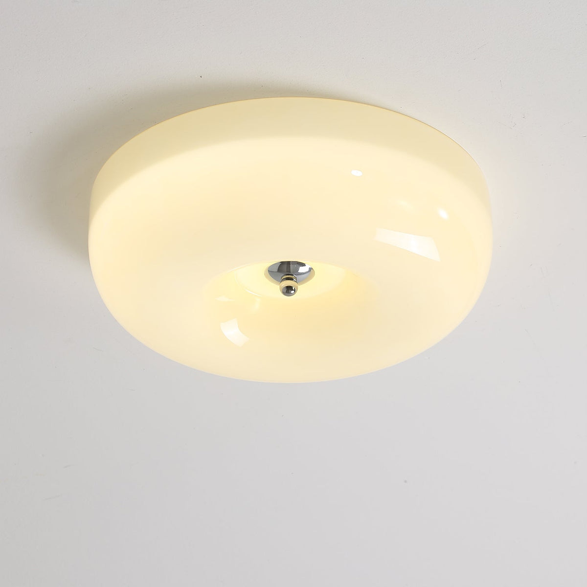 Modern Glass LED Flush Mount Light with Adjustable Color Temperature for Bedroom, Entryway, and Small Spaces