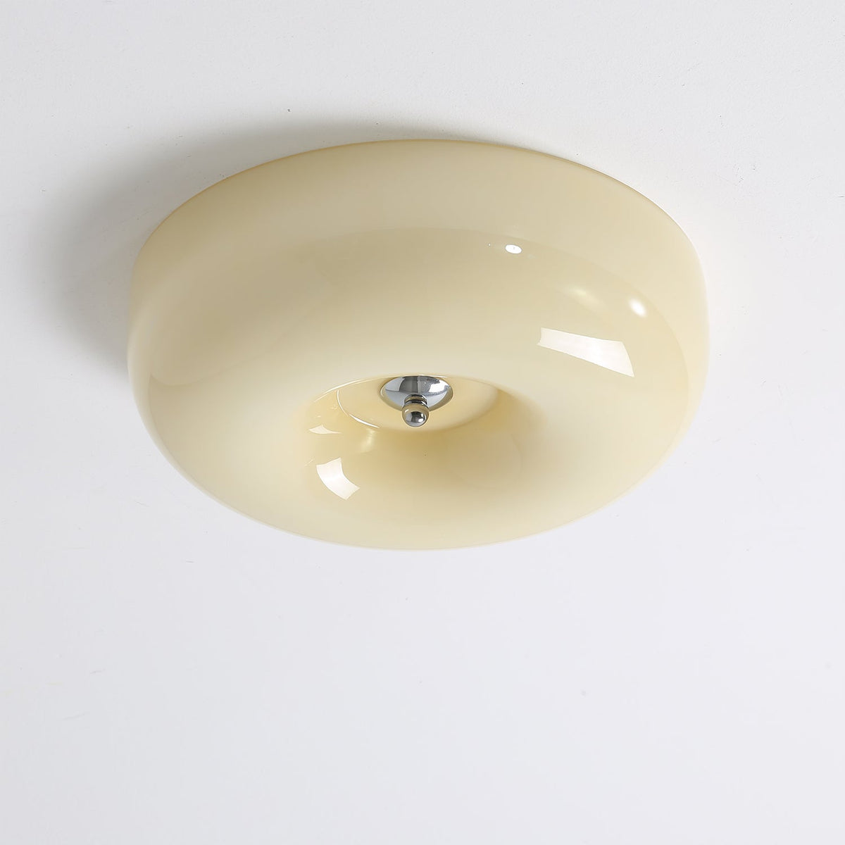 Modern Glass LED Flush Mount Light with Adjustable Color Temperature for Bedroom, Entryway, and Small Spaces