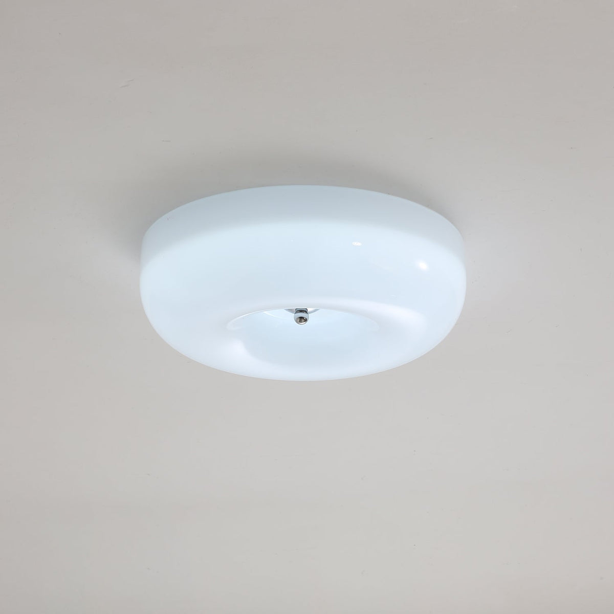 Round Glass Flush Mount LED Light Fixture – Adjustable 3000K/4000K/6000K Integrated Overhead Lighting for Bedrooms, Hallways & Low-Ceiling L