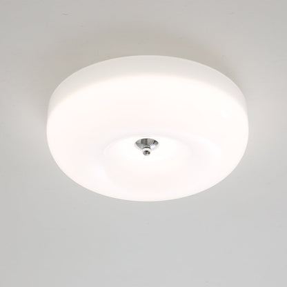 Round Glass Flush Mount LED Light Fixture – Adjustable 3000K/4000K/6000K Integrated Overhead Lighting for Bedrooms, Hallways & Low-Ceiling L